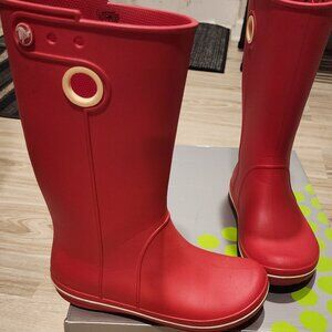 **SOLD** CROCS Jaunt Crocband Red Lightweight Rain Boots Size W6